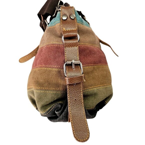 Manjianghong Multi Canvas Leather Crossbody Shoulder Handbag Large Capacity Tote - Picture 8 of 15